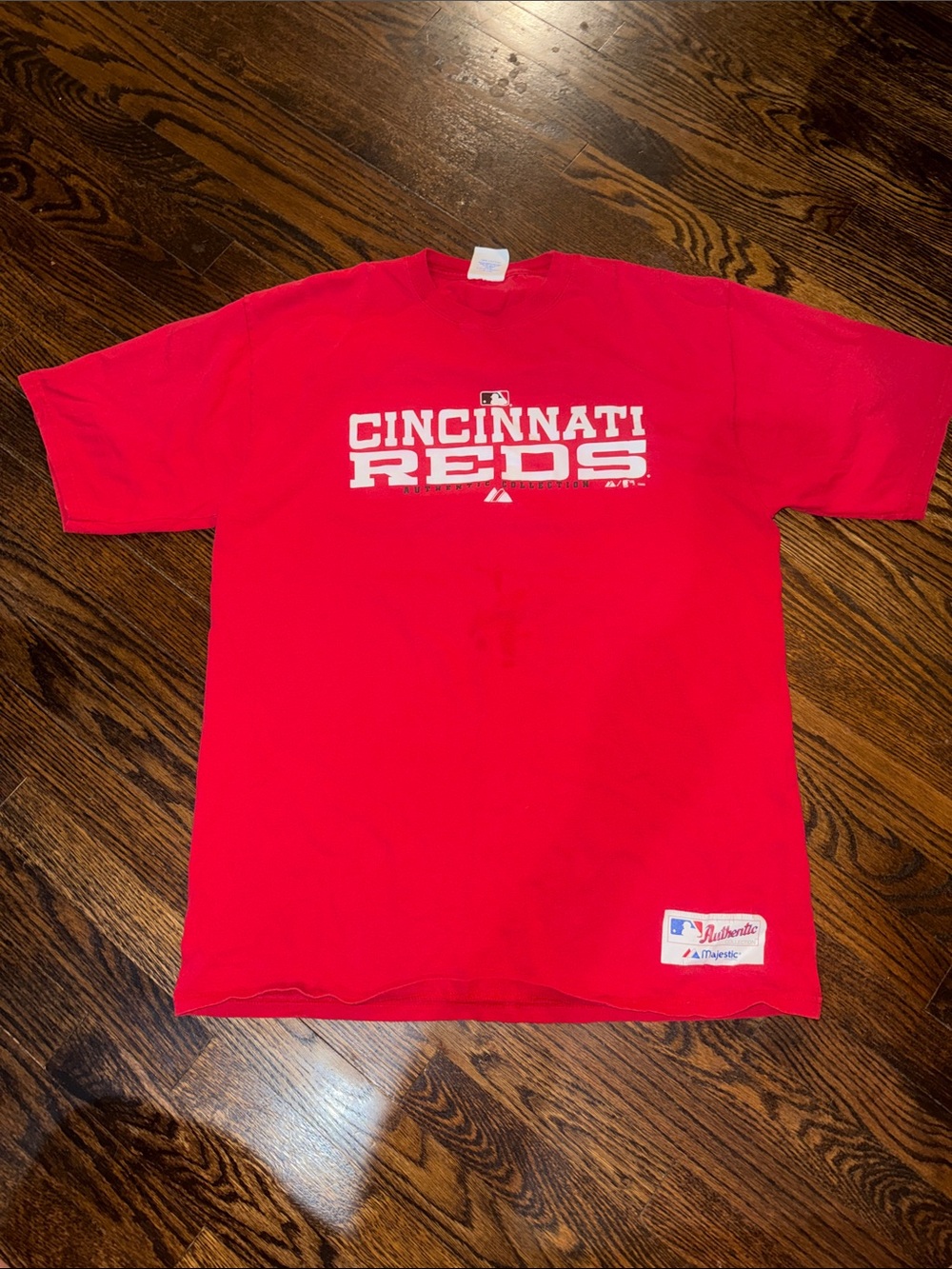 Majestic Cincinnati Reds Red Graphic T-Shirt Crewneck Size XL